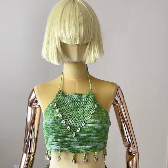 Bouncy Wear Green Beach Coverup Set SZ S - Picture 4 of 5